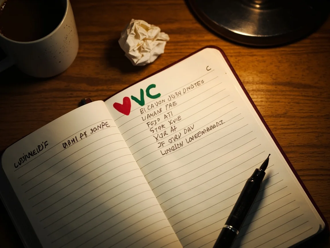 Captain and vice-captain notes handwritten
