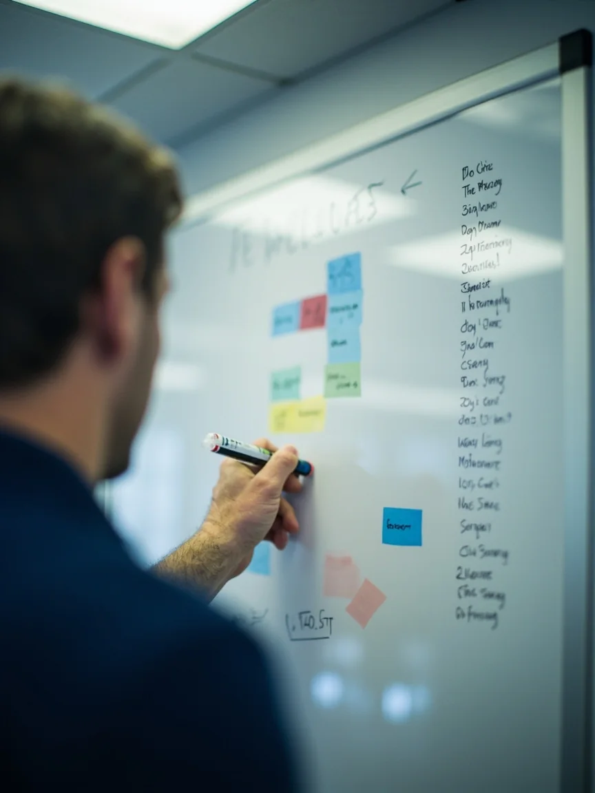 A whiteboard with the season fixture list