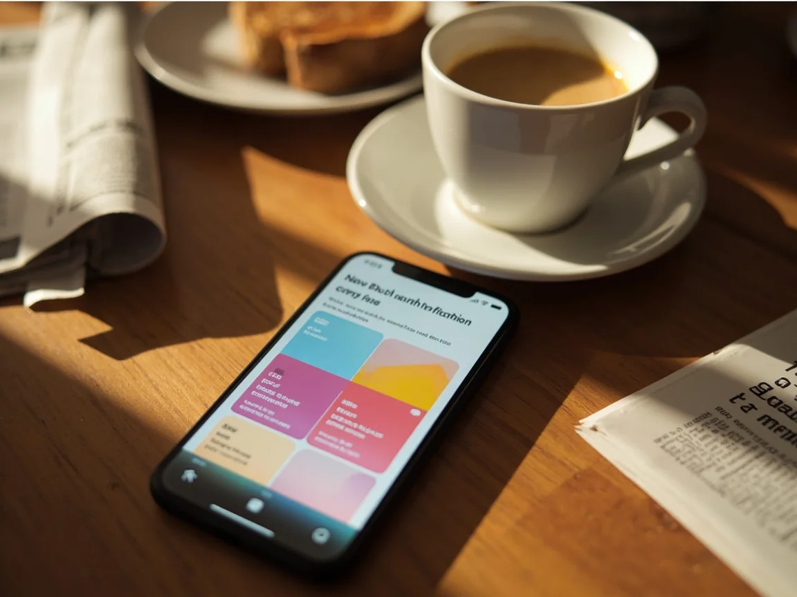 A phone push notification at breakfast